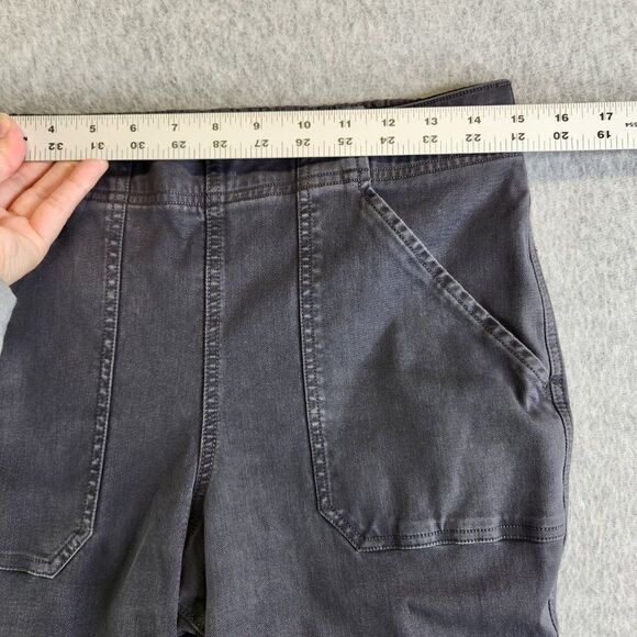 Spanx Jogger Pants Womens Large Gray Stretch Twill Cargo Zip Ankles Shaping - Picture 12 of 16
